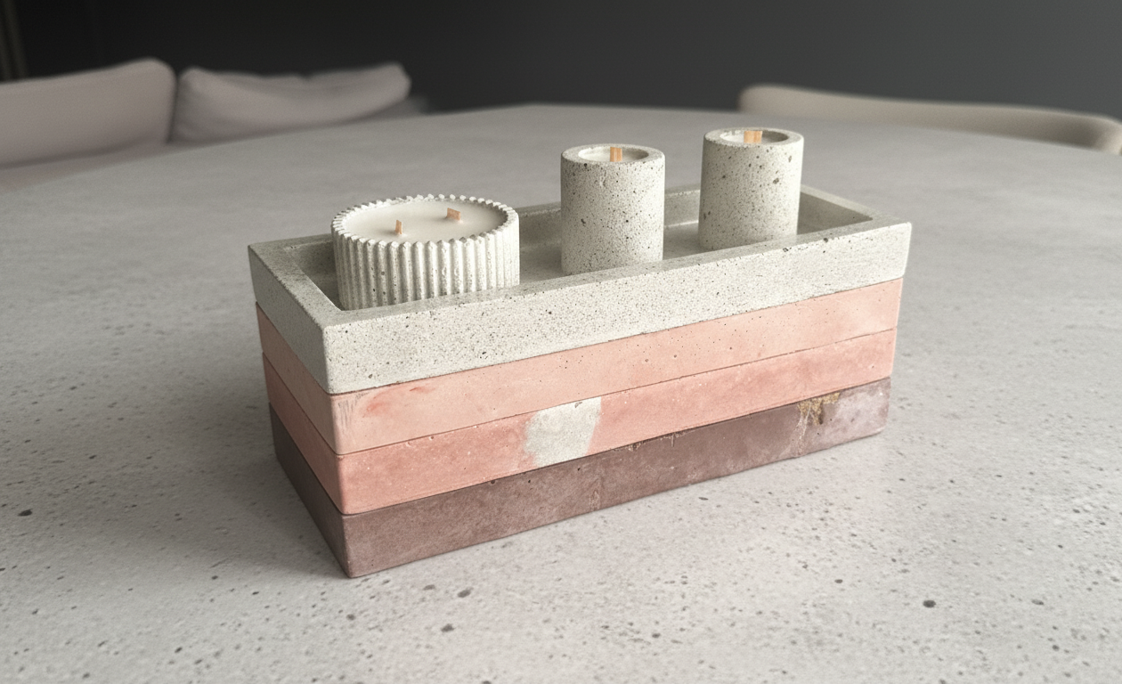 Bandeja Minimal Rectangular en Concreto